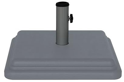US Weight 40 Pound Umbrella Base - Weighted Umbrella base For Use With Patio Table – Heavy Duty Base- 4” Stem Accommodates 1”-1.5” Pole Sizes - Grey