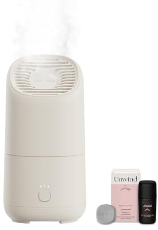 Canopy Portable Misting Humidifier - Cordless 11 HR Run Time, 500 mL, TSA Approved Travel Humidifier - Alleviate Symptoms of Allergies, Flu, Cold, Dry Skin - Includes Aroma & Adapter - Cream