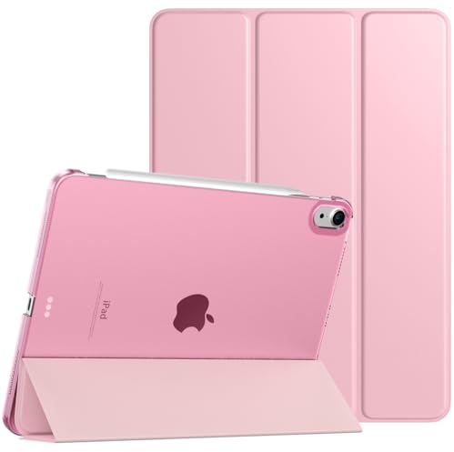 TiMOVO Funda para iPad Air 11 Pulgadas M3/M2 (2025/2024), iPad Air 5ª/4ª generación (2022/2020) 10,9 Pulgadas, Cubierta Trasera Tableta Inteligente con Auto Estela/Sueño, Flor Rosa
