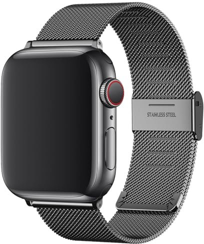 MMOBIEL Cinturino Metallo Compatibile con Apple Watch Band 42mm 44mm 45mm 49mm - Cinturino in Metallo Acciaio Inox Ricambio Compatibile con iWatch Ultra / 2 SE, Series 9 8 7 6 5 4 3 2 1 - Nero