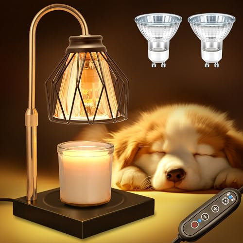 LOHAS-LED Kerzenwärmer Lampe für Duftkerzen, Elektrischer Kerzenwärmer Lampe, Duftlampe Wachswärmer mit Timer und Dimmer, Höhenverstellbar Kerzenwärmer für Yoga, Schlafzimmer, Dekoration