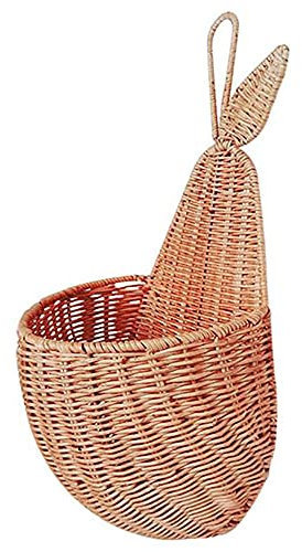 Bumdenuu Aufbewahrungskorb in Birnenform aus Rattan, Obst-Organizer, handgefertigt, aus , Dekoration für Babyzimmer
