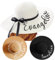 YINYIFANS Chapeau de soleil pour femme - Texte personnalisé - Chapeau de paille pliable à larges bords - Protection UV 50+ - Chapeau fait main - Cadeau pour lune de miel, Chapeau de plage,