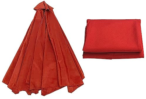 Schirmüberdachung for den Außenbereich, Ersatz-Schirmtuch, Terrassenschirm-Ersatzüberdachung for 9 Fuß/10 Fuß 6-Rippen-/8-Rippen-Sonnenschirm, versetzte freitragende Schirmoberseite ( Color : Red , Si
