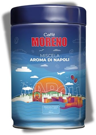 CAFFE' MORENO - Caffè Macinato, Caffè Macinato Per Moka Fresco, Miscela AROMA DI NAPOLI, 500G