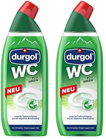 durgol WC Reiniger Eco Green mit blumigen Duft - Reinigt, schützt und pflegt die Toilette - Toilettenreiniger Urinstein & Kalk - Klo-Reiniger flüssig - Urinsteinentferner & Kalkentferner 750ml