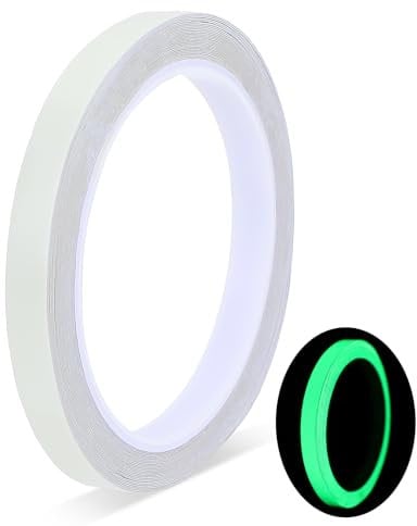 Fluoreszierendes Leuchtband 8 m x 10 mm, Selbstklebend, Wasserdicht, Warnband, Phosphor Klebeband für Sicherheitszeichen