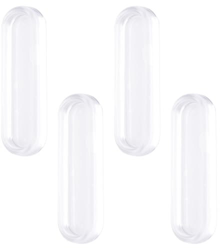 MOROBOR Transparente, selbstklebende Griffe aus Polyurethan, 4 Stück, versenkte Fingergriffe, ovale Schiebetürgriffe, transparent, sofortiger Griff für Schrankschubladen, Glastüren, Fenster,