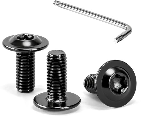 Tunejoy Viti a Testa Bombata Torx Nero con Flangia M5 x 12 mm Vite a Testa Esagonale Bulloni in Acciaio Inox A2 V2A Viti a Brugola con Chiavi a T25 Filettatura Completa 30 Pezzi