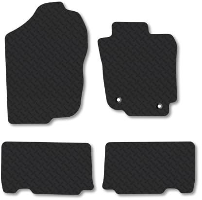 Fits Toyota Rav4 (2013-2019) 5mm Rubber Car Floor Mats | Tailored Fit Carpet Floor Mats non Slip Grey Trim Full Coverage Compatible Accessory Front Rear Anti Slip Granulated Backing