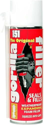 DIOXSTAR Gorilla Filler, Seals And Fills, Weatherproof Expanding Foam Filler, Squeezes Into Gaps, Easy To Use, Compact And Portable, Ideal Solution To Large Cracks And Holes, 500ml (1, PCS)