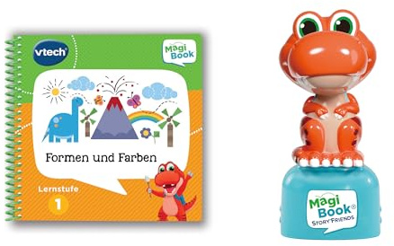 VTech MagiBook Formen und Farben Lernstufe 1 mit Story'Friends Dinofigur