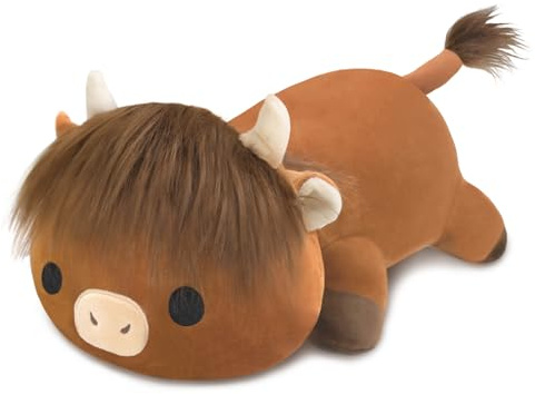 Xfrog Weighted Highland Cow Plush, Schweres Hochlandrind-Plüschtier Gegen Ängste, Süßes Plüschspielzeug-Geschenk Für Kinder und Erwachsene, 25CM
