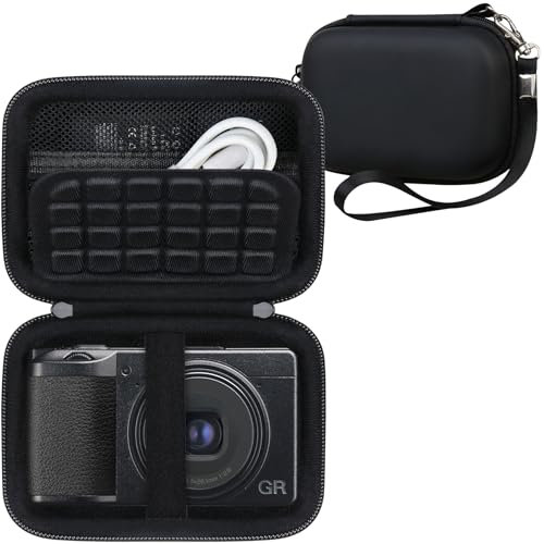 RAIALL Camera Case for Ricoh GR IIIx/GR IIIx HDF/GR III/GR III HDF Digital Camera, Point and Shoot Cameras Travel Bag, Protective Storage Holder for USB Cable, Battery and SD Cards, Black