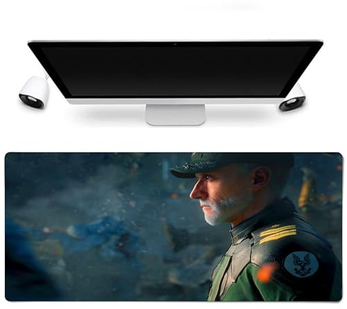 Sublymes Halo Cortana & Arbiter Tapis Gaming XXL – 900x400mm, Surface Ultra-Lisse, Base Antidérapante, Confort Prolongé pour Jeu et Travail Captain Jacob Keyes
