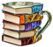 Tazza con libro dipinto, tazza da caffè impilabile, contenitori per tè e latte, per gli amanti della letteratura, elegante tazza vintage in acrilico per cucina, ristorante, casa, succhi di frutta