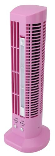 Fockety Desktop-Turmventilator, Kleiner tragbarer, flügelloser, leiser persönlicher Ventilator, leichtes, USB-betriebenes Kühlgerät mit Licht, für Reisen im Homeoffice (PINK)