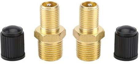 Haosie 2PCS 1/4Inch NPT Valve, Brass Tyre Inflator Adaptor | Air Compressor Valve Adapter, Tank Fill Valves for Air Compressor, Hose, Chuck