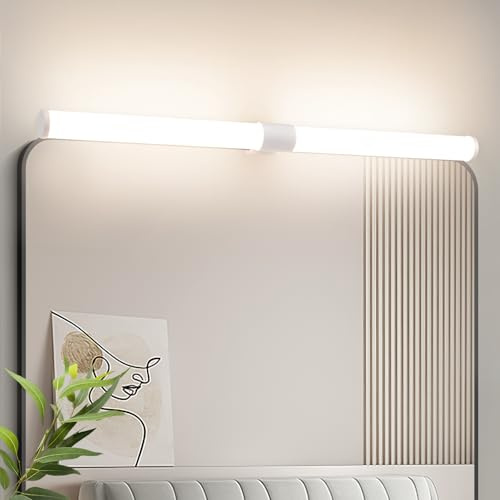 Homefire Spiegellampe LED Spiegelleuchte Bad - Badezimmer Spiegel Beleuchtung Klemmbar 60CM Badleuchte Wasserdicht IP44 Badlampe Modern Neutralweiß 4000K Weiß für Badschrank Spiegelschrank