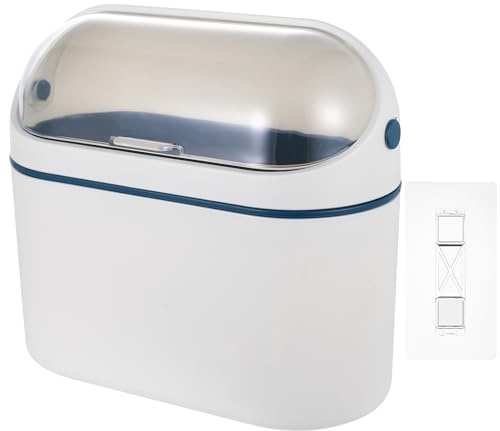 Cubo Basura Puerta Fregadero, 4 L Cubo Basura de Mesa, Contenedores de Basuras Colgantes con Tapa para Debajo del Fregadero, Puerta del Gabinete de Cocina Oficina Dormitorio Baño