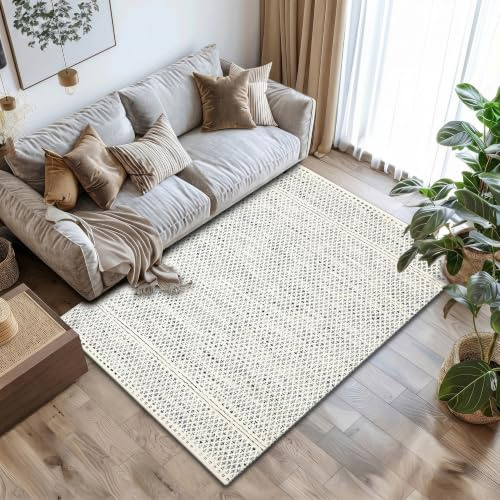 MY-RUG Teppich [80 x 150cm] Teppich Wohnzimmer | handgewebt aus Schurwolle