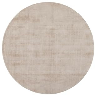 Loberon Teppich Mariselle - Handgewebt - Melierte Oberfläche - Dezentes Design - Ø 120 cm - Wohntextilien - Wohnaccessoires - Viskose, braun