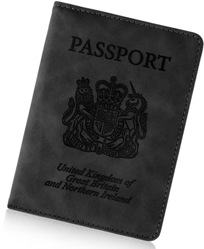 Cinocratic Passport Holder for Travel Accessories,RFID Blocking PU Leather Passport Cover Wallet Card Case for Men and Women (Black)