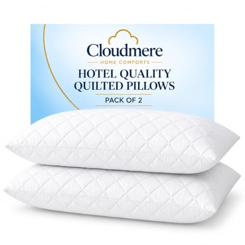 1 Pack Premium Hotel Quality Pillow – Quilted Cover & Soft Hollowfibre Filling – Down Alternative Bed Pillows for Back, Side & Stomach Sleepers – Plush & Supportive