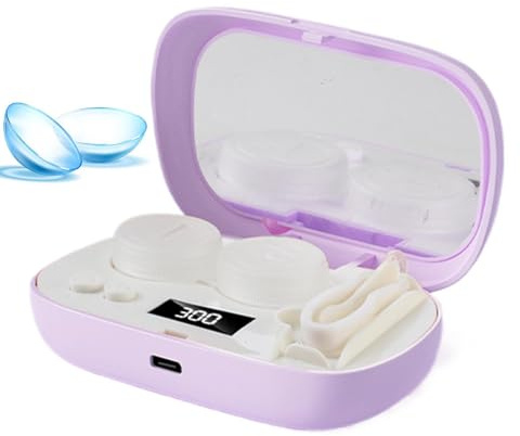 Ultrasonic Contact Lens Cleaner - Rechargeable Ultrasonic Portable,Electronic Contact Lens Washer Case,for Care Conditioning Maintenance Adults Men Women Daily Travel