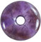 Lebensquelle Plus Edelstein Donut Ø 40 mm + Baumwollband + Edelsteinkarte | Naturstein Anhänger Halskette | Echte Heilsteinkette inkl. Band (Amethyst)