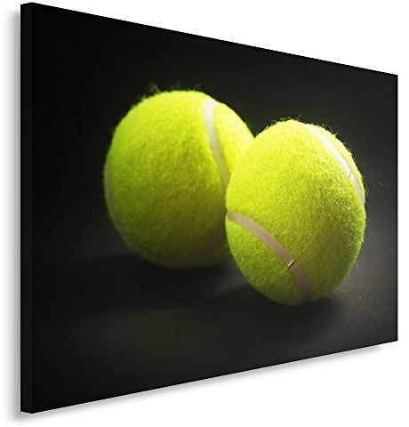 Feeby. Wandbild - 1 Teilig - 60x80 cm, Leinwand Bild Leinwandbilder Bilder Wandbilder Kunstdruck, TENNIS, SPORT, GELB