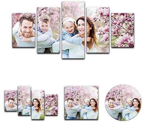 Mein Foto auf Leinwand - Wunschmotiv - 100x50 cm 5 teilig - SOFORT VORSCHAU - Eigenes Bild - Deine eigene individuelle Foto-Leinwand - Dein Wunschmotiv aufgespannt auf Bilderrahmen