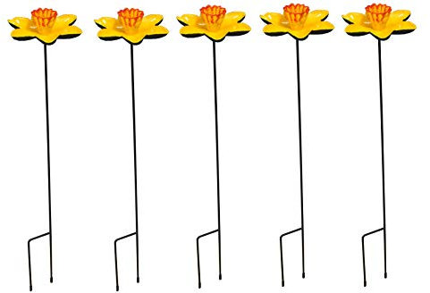 Selections Wild Bird Daffodil Flower Dish Bird Feeder in Cast Iron (Pack of 5)