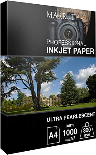 Marrutt 300gsm Ultra Pearlescent Hi-White Inkjet Photo Paper: A4-1000 Sheets
