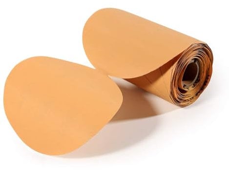 SPEEDWOX 100 Pcs 500 Grit Sandpaper Roll 5 inch Round Sanding Discs Adhesive Back PSA Sticky Back No Hole Stick and Sand Sandpaper for Wood, Auto Body Repair, Marine, Paint, Metal and Plastics