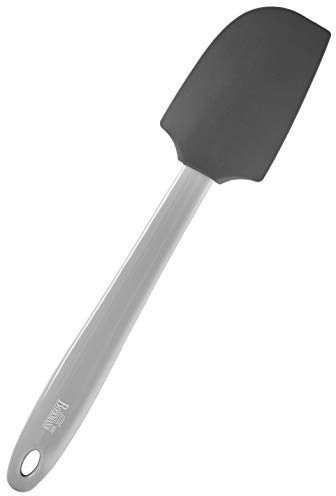 Birkmann, Colour Kitchen, Teigschaber aus lebensmittelechtem Silikon, BPA-frei, mit gerader und runder Kante, hitzebeständig bis 230 °C, spülmaschinengeeignet, grau, 29 x 6 cm, 421707