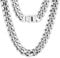 12mm Cuban Link Chain for Men - Silver Plated Stainless Steel Rope Necklace - Men’s Hip Hop Jewellery