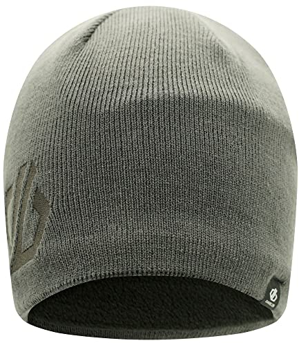 Dare2b Herren Rethink Beanie Mütze Bestickt mit Fleecefutter, perfekt zum Skifahren, Snowboarden & Wintersport Ebenholz Grau