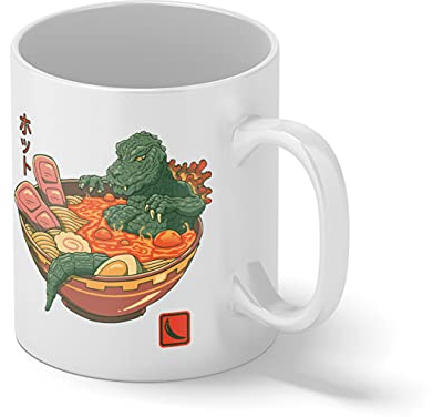 Spicy Lava Ramen King Godzilla in Hot Weiße Kaffeetasse Mug