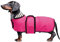 MOREZI Hunderegenmantel mit Reflexstreifen, Regen-/wasserdicht, verstellbare Weste, geeignet für kleine und mittelgroße Hunde wie Dackel-Pink-M
