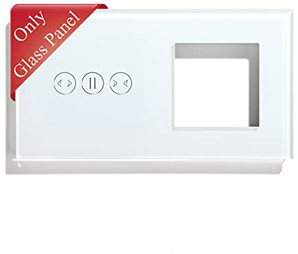 BSEED Rahmen Glasrahmen Panel für Smart Vorhang Schalter und Steckdose Weiß 157mm
