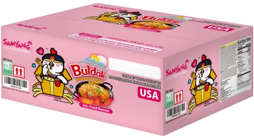 Samyang Buldak Carbo - Gebratene Ramyun-Nudeln mit scharfem koreanischem Huhn, 129,8 g (20er-Pack)