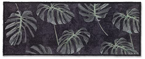 Astra Fußmatte innen rutschfest - Monstera grün 50x130 cm - Schmutzfangmatte waschbar und pflegeleicht - Felicido Sauberlaufmatte Eingang, Flur, Haustür