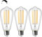 ZIKEY 10W Ampoule LED Edison, E27 ST64 Dimmable Ampoule à Filament Vintage, Equivalent à 100W, Blanc Chaud 2700K, 1000LM, Rétro Décorative Lampe, Lot de 3