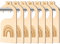 7 Stück Größentrenner Baby, 7 Konfektionsgrößen 50 bis 86 Baby Kleiderbügel Größenreiter Babykleidung Schrankteiler Regenbogen Design Aus Holz für Neugeborenen Kleinkinderkleidung
