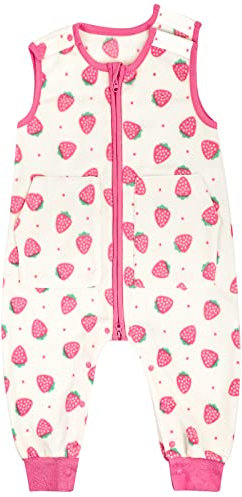 MOEMOE BABY Schlafsack mit Füßen, 1 Tog Mikrofleece Ärmellose Baby Schlafsack mit Beinen für Baby KinderErdbeeren M