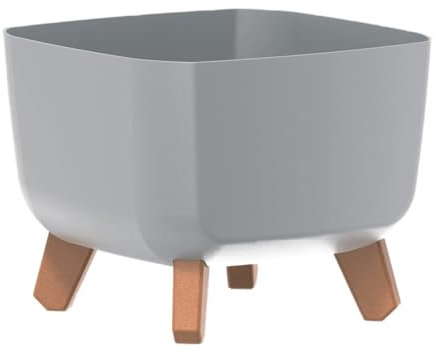 Prosperplast Gracia Square - Maceta Cuadrada con Patas Desmontables, Incluye Inserto para Interior y Exterior, plástico, Resistente a los Rayos UV, 24