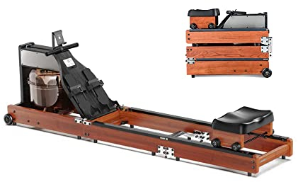 KINGSMITH Rudergerät WR1 - Platzsparendes Rudergerät mit Wasserwiderstand - Einfach zusammenklappen und zuhause verstauen - App-kompatibel - klappbar - LED Display