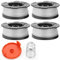 4 Pack Trimmer Spool with Cap & Spring for Black Decker Lawn Trimmer Thread Coil Set Spare Accessories, Replacement Coils With Coil Lid