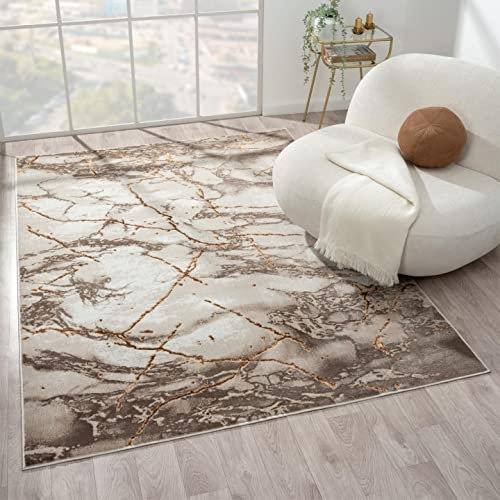 LUXE WEAVERS Marmor-Teppich, abstrakt, Beige, 10 x 12,7 cm